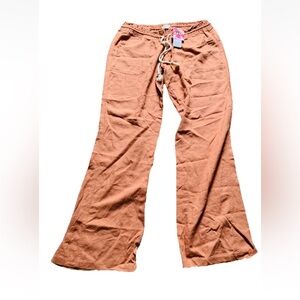 NWT Roxy Wide Leg Drawstring Pants in Terracotta
